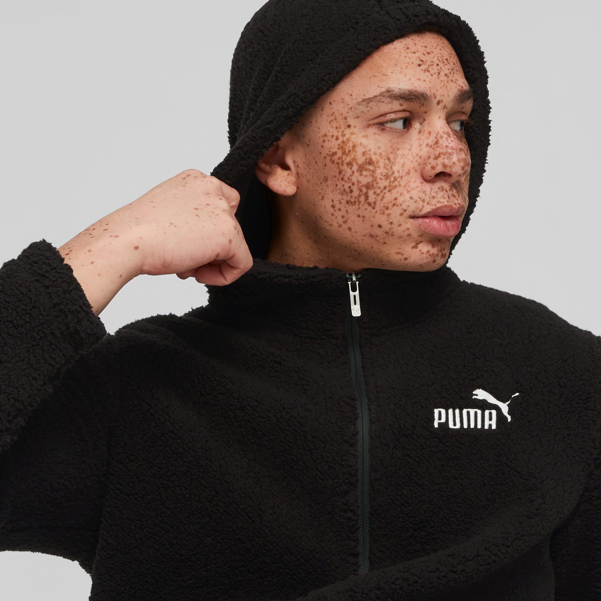 Puma men's full zip sherpa hoodie top